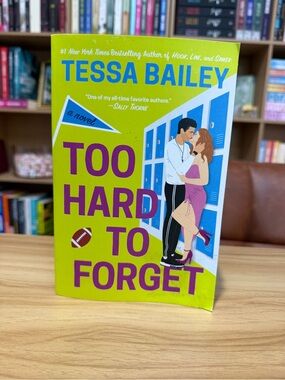 Tessa Bailey Too Hard To Forget - Lime & Purple Paperback Novel